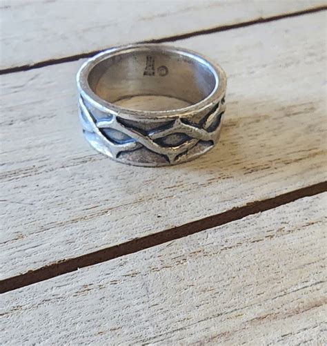 Retired James Avery Crown Of Thorns Band Ring Size Gem