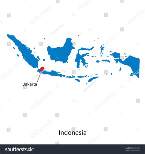 Detailed Vector Map Indonesia Capital City Stock Vector (Royalty Free ...