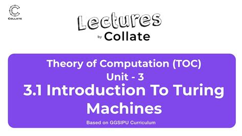 Introduction To Turing Machines Toc Unit Ipu Youtube