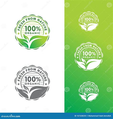 Organic Natural Badge Label Seal Sticker Logo Stock Vector