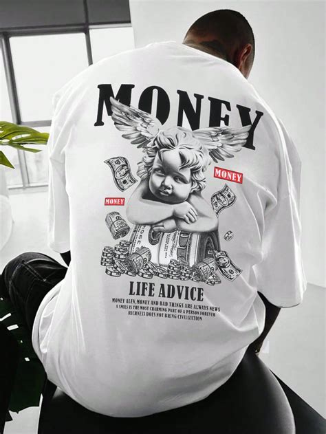 Manfinity Homme Mens Angel Slogan Printed T Shirt In 2024 Mens