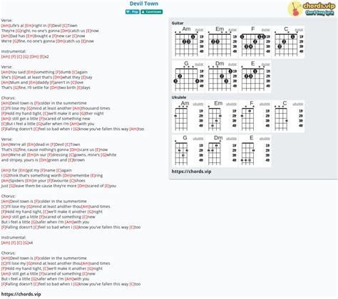 Chord: Devil Town - tab, song lyric, sheet, guitar, ukulele | chords.vip