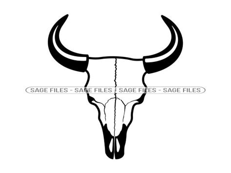 Bison Skull Svg Cow Skull Svg Cattle Skull Svg Bison Skull Etsy