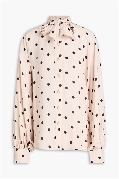 Zimmermann Pussy Bow Polka Dot Crepe De Chine Blouse The Outnet