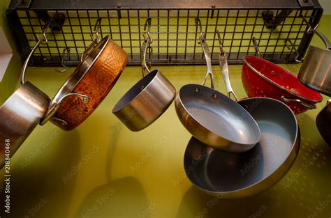 Hanging Pots and Pans Stock Photo | Adobe Stock