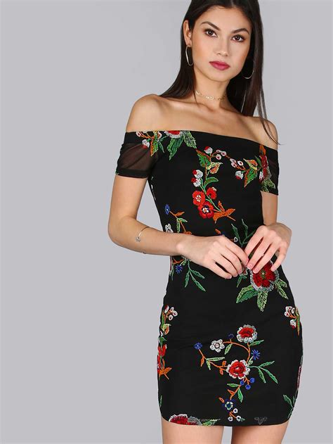 Vestido Floral De Manga Corta De Malla Sheinside Dress Outfits