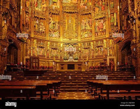 Interior medieval architecture in the Toledo Cathedral, Toledo, Spain ...