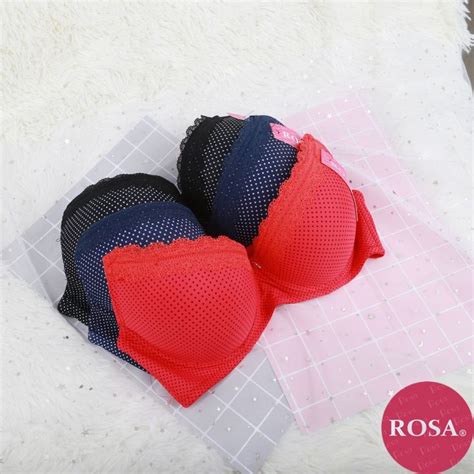 Rosa Fashion Polka Dot Bra Cup C Plus Size Lace Decor Sexy Comfortable