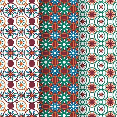 Free Vector Flat Ornamental Arabic Pattern Collection