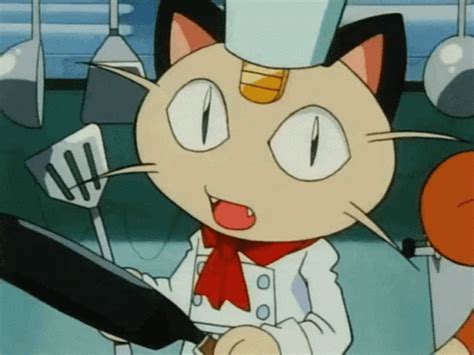 Team Rocket Meowth Cooking PrimoGIF