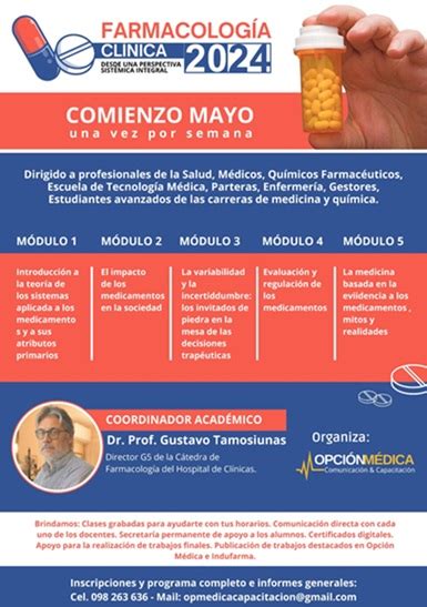 Curso Farmacolog A Cl Nica Opci N M Dica Inicio Mayo Virtual