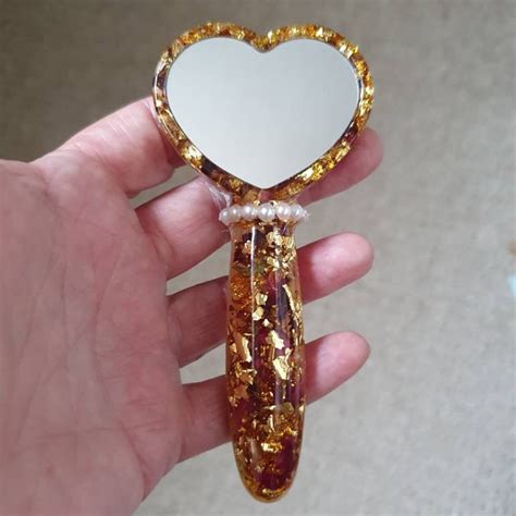 Heart Shaped Mini Handheld Pocket Mirror Etsy