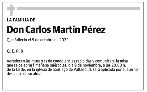 Carlos Martín Pérez Esquela El Norte de Castilla