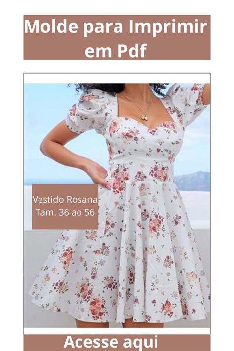 Molde Vestido Rosana Para Imprimir Em Pdf Molde De Vestido Simples