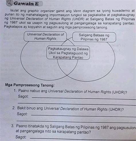 Isulat Ang Graphic Organizer Gamit Ang Venn StudyX