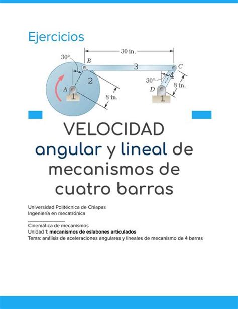 Cálculo De Velocidad Lineal Y Angular De Los Mecanismos Cynthia Paola