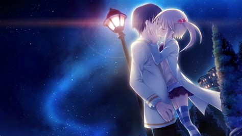 Anime Girl And Boy Kiss Valentines Day Wallpapers Wallpaper Cave