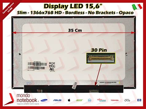 Display LED 15 6 1366x768 WXGA HD NO BRACKET 30 Pin DX OPACO