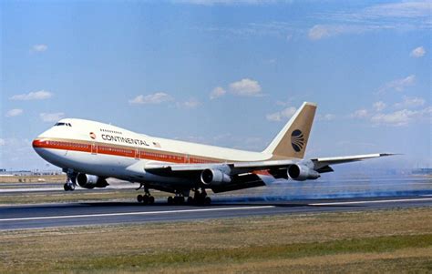 Continental 747 Continental Airlines Passenger Aircraft Vintage