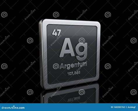 Silver Ag, Element Symbol from Periodic Table Series Stock Illustration ...