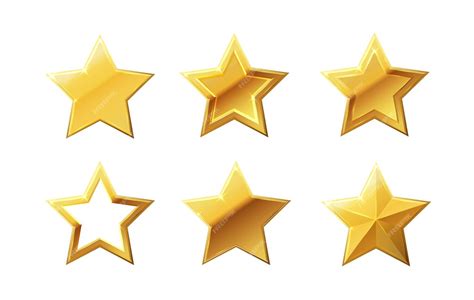 Premium Vector Vector Stars Set Of Realistic Metallic Golden Stars