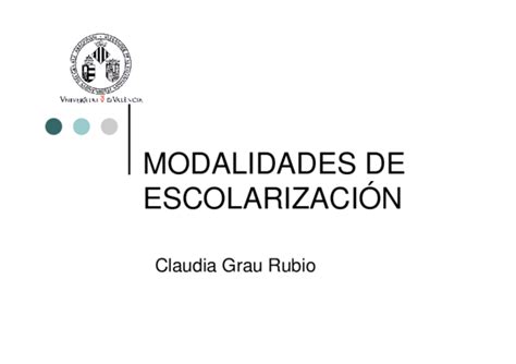 Pdf Modalidades De Escolarización