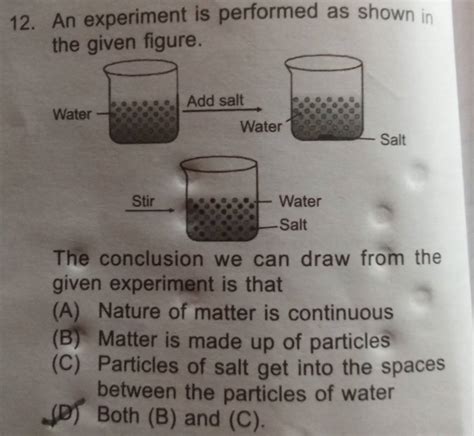 An Experiment Is Performed As Shown In The Given Figure Given Experiment