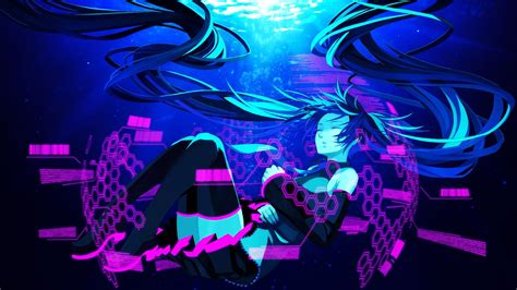 Closed Eyes Women Long Hair Anime Vocaloid Hatsune Miku Anime