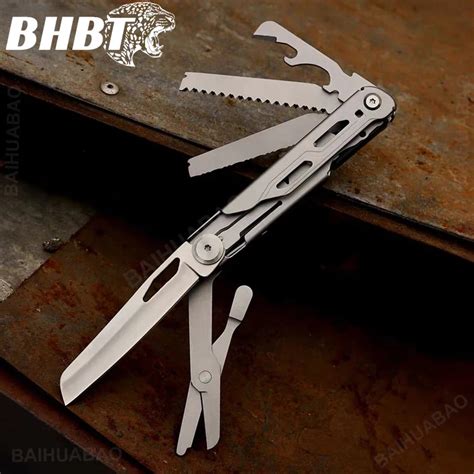 BHBT 9 In 1 Mini Multitool Folding Knife EDC Tactical Camping Survival