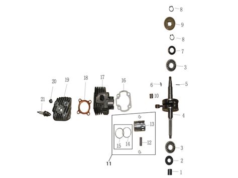 Vue Eclat E Cylindre Piston Vileb Scooter T Znen Fusion