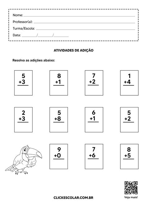 Atividade Adição 1 Ano Fundamental Braincp