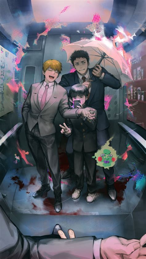 Kageyama Shigeo Reigen Arataka Ekubo And Serizawa Katsuya Mob Psycho 100 Drawn By Chino1048