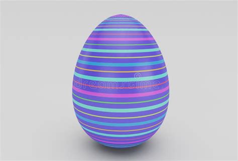 Colorful Easter Egg Minimal 3d Rendering On White Background Stock