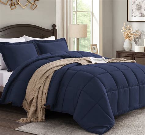 Homelike Moment Comforter Set California King Navy Blue Bed Comforters