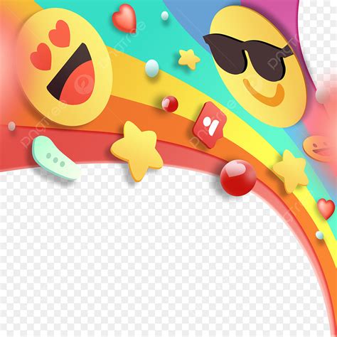 Rainbow Emoji Three Dimensional Cute Pattern Facial Expression