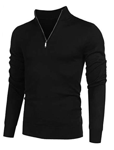 Buy Coofandy Mens Quarter Zip Up Sweaters Slim Fit Lightweight Mock Neck Pullover Casual Polo