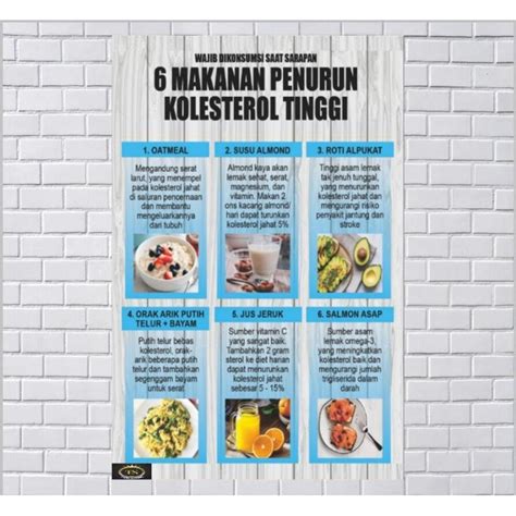 Jual Poster Kesehatan Makanan Penurun Kolesterol Tinggi Shopee