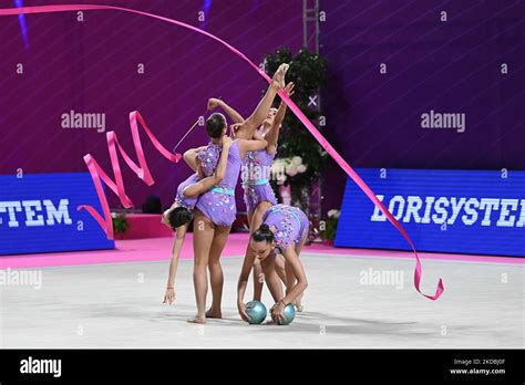 Bulgaria Bul Group Team During The Gymnastics Rhythmic Gymnastics Fig