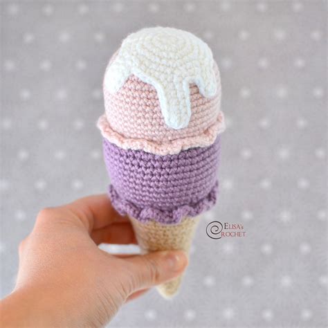 Ice Cream Cone Free Crochet Pattern By Elisa's Crochet