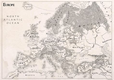 Europe Map Tolkien Style : r/lotr