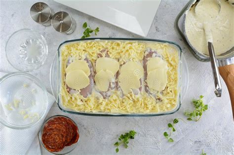 Pechuga De Pollo Del Keto En Salsa Del Bechamel Con Parmesano La