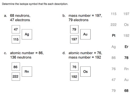 Solved Determine The Isotope Symbol That Fits Each Chegg