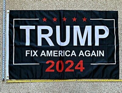 Donald Trump Flag FREE SHIPPING 2024 Don Jr Fix America Again Sign