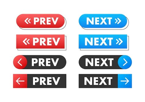 Premium Vector Prev Next Label Next And Previous Button Web Buttons