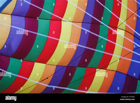 Hot Air Balloon Texture Background With Bright Colors And Guide Ropes