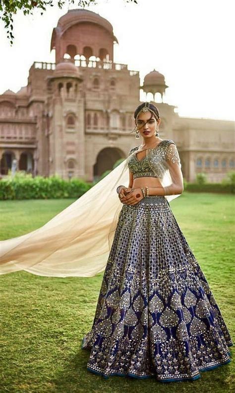 Blue Color Bridal Lehenga Indian Wedding Outfits Blue Lehenga