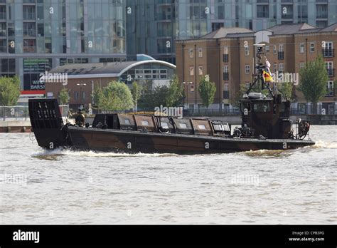 Royal Marines Landing Craft Taking Part In Exercise Olympic Guardian On The River Thames Stock