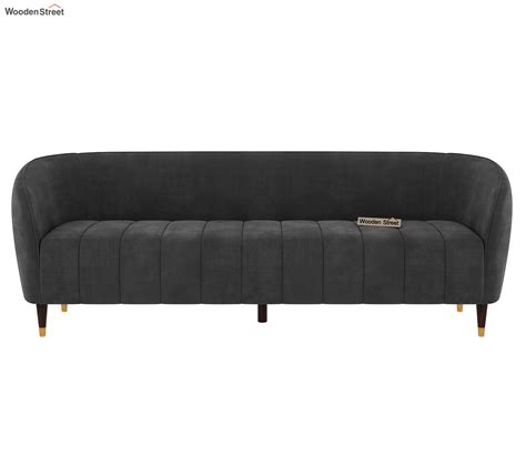 Buy Eldric 3 Seater Sofa Velvet Graphite Grey Online In India At