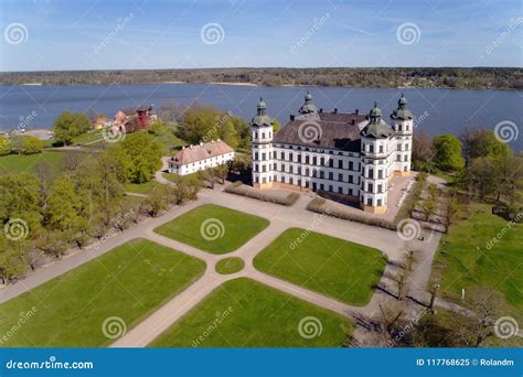 Skokloster Castle Aerial View Stock Image - Image of season, blue ...