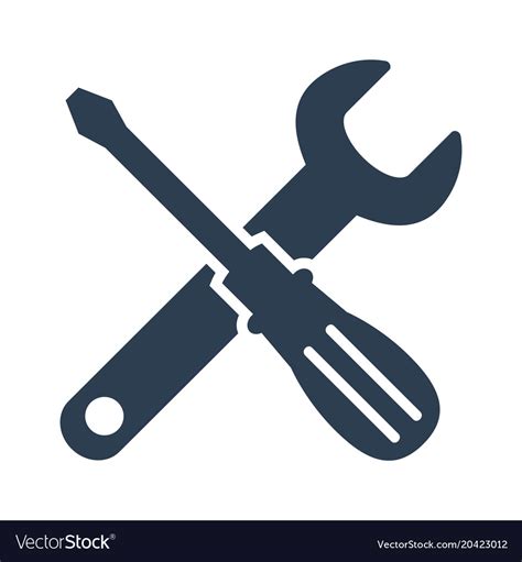 Wrench And Screwdriver Icon On White Background Vector Image